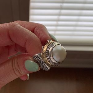Authentic Konstantino pearl ring